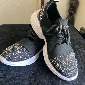 Black and White Studded Sneakers
